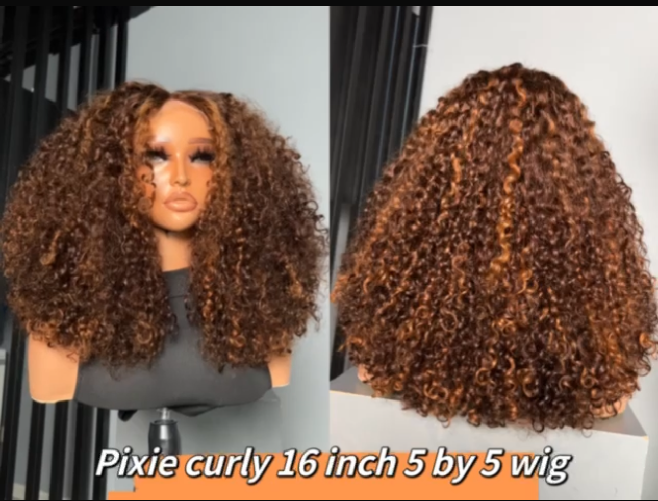 Human Hair 5x5 Closure Wig – Extremely Full Big Pixie Curly Wig