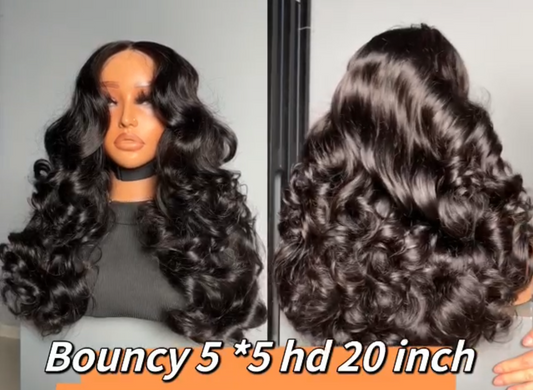 SDD Bouncy Wavy Closure Wig - Natural, Full, & Stylish!